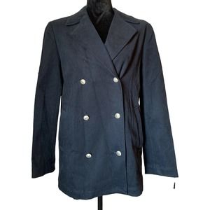 Women’s Tommy Hilfiger Size 10 velvet  Navy Blue Double Breasted Blazer Jacket